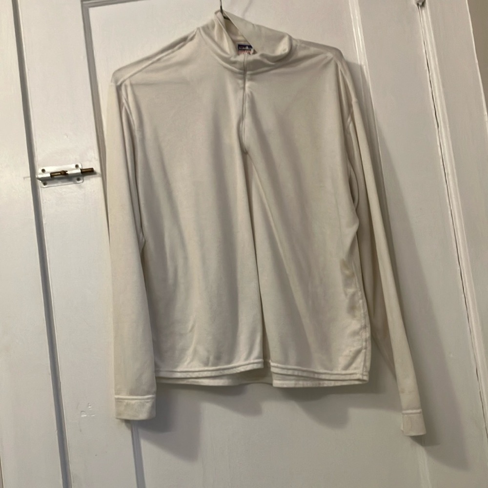 Patagonia Capilene, women’s, white, soft turtleneck with zipper front. Size L.